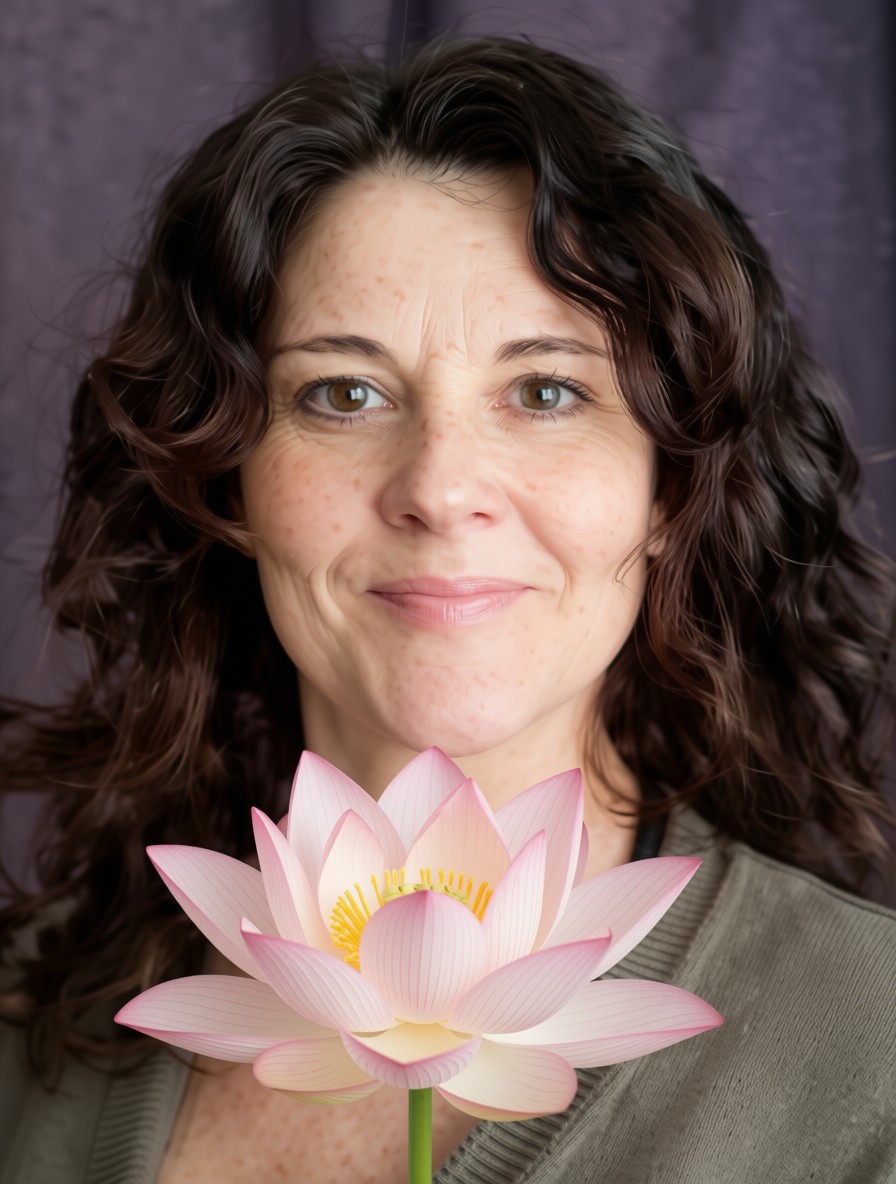 Portrait naturel d'Améliane avec un lotus — REN'ESSENCE