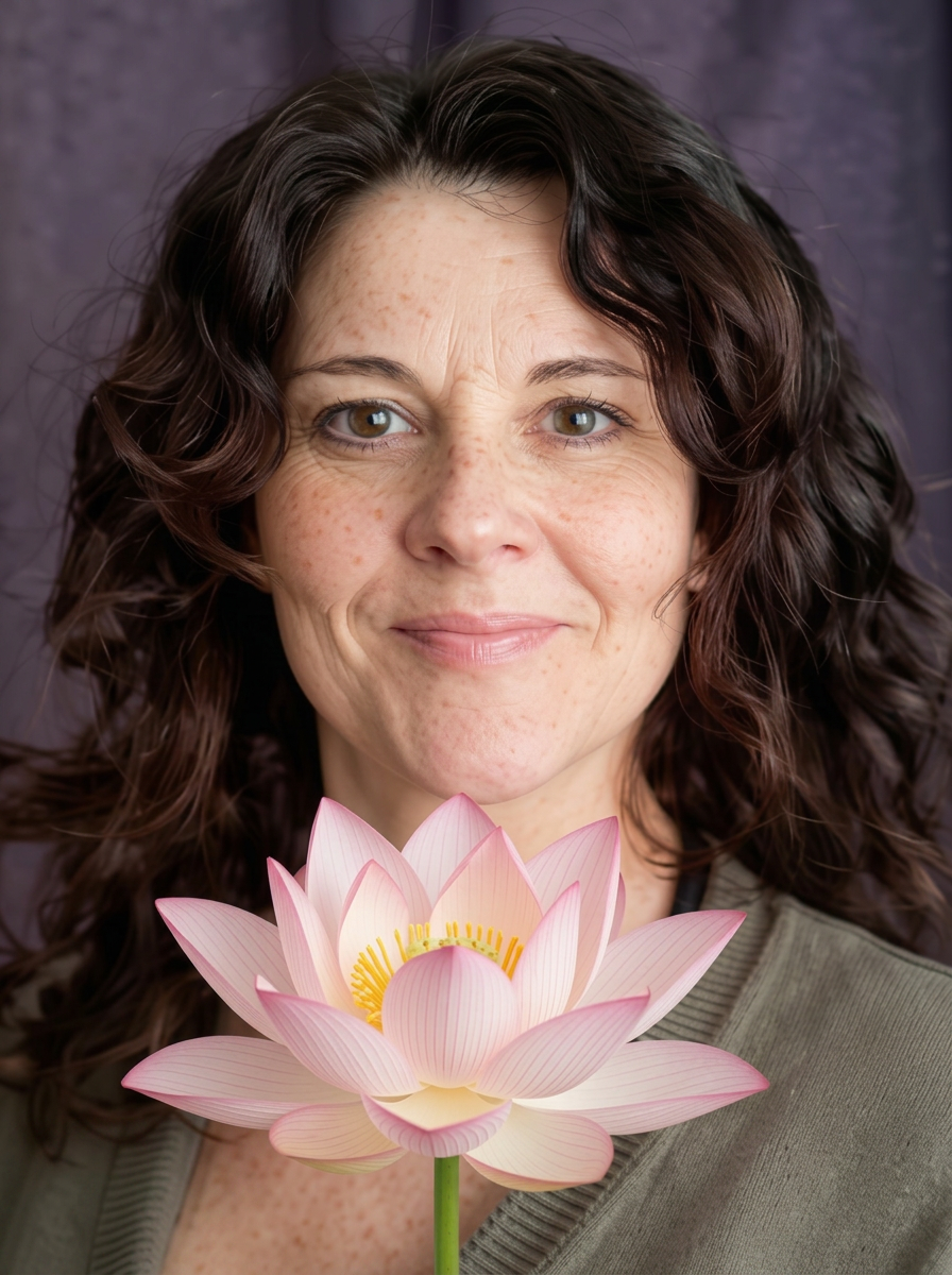 Améliane avec un lotus